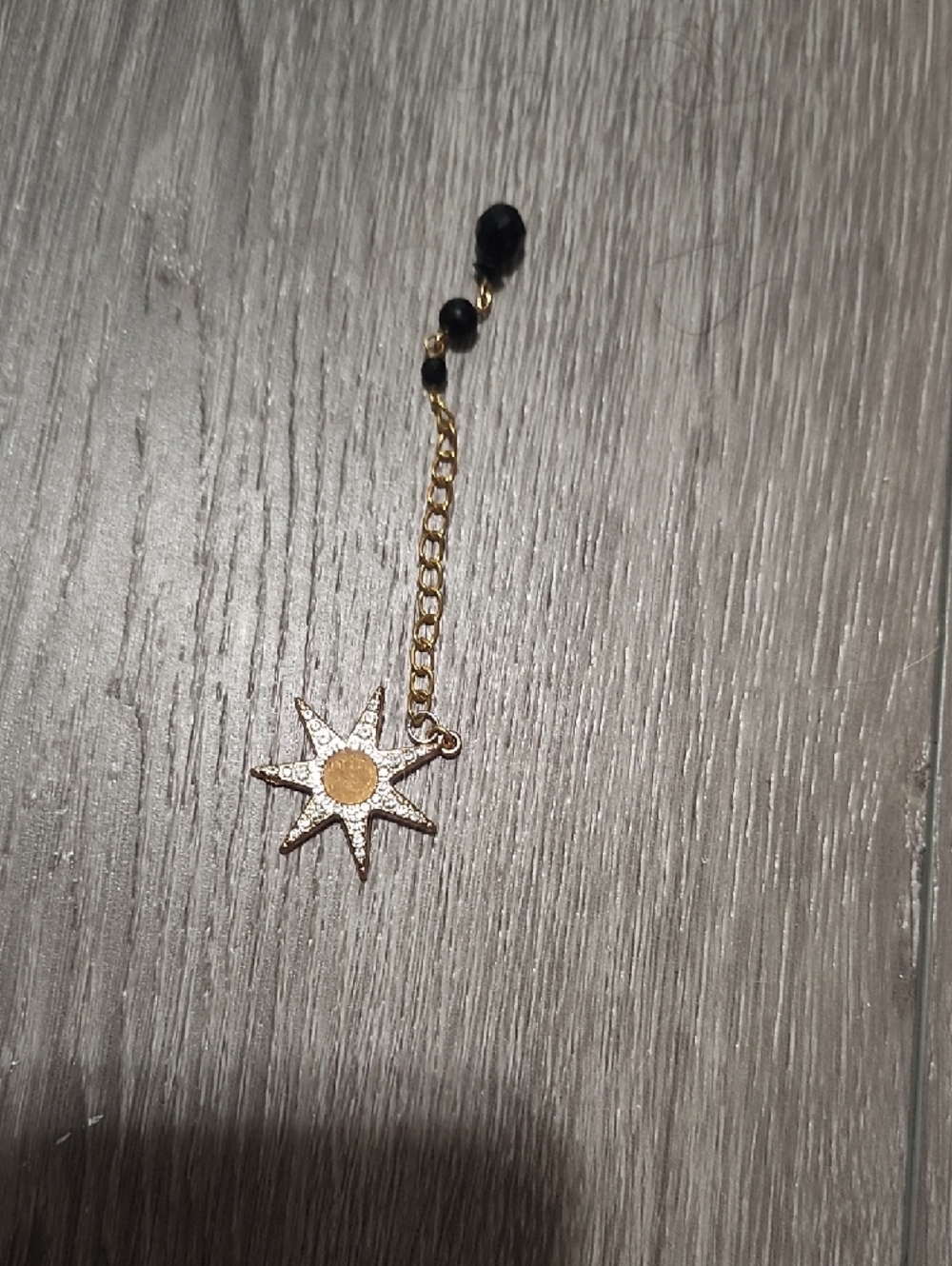 Handcrafted Gold Star Drop with Black Beads Bookmark - Picture 3 of 5